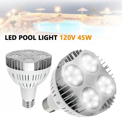 6000K 45W 120V RGB LED White Color Underwater Swimming Inground Pool Light Bulb