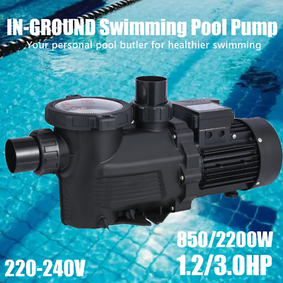 #ad 1.2 3.0 HP Pool Pump 10038 GPH Inground Or Above Pool Self Priming Pump 220 240V