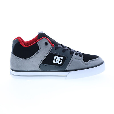 DC Pure Mid ADYS400082 BYR Mens Gray Suede Skate Inspired Sneakers Shoes