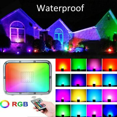 RGB 50W LED Flood Lights Outdoor Color Changing Bulbs Lamps with Remote Control