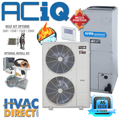 #ad ACiQ 4 Ton Ducted Inverter Heat Pump Split System Central Air Con Kit 16 SEER