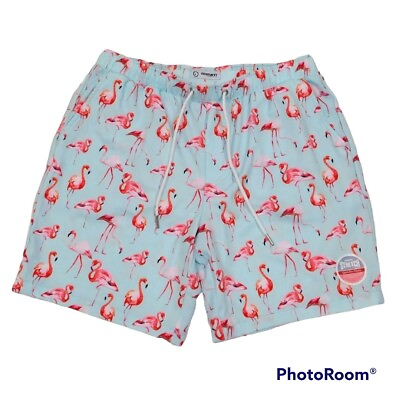 #ad MOSMANN Australia Quick Dry Stretch Pink Flamingo Swim Trunks Shorts L AA