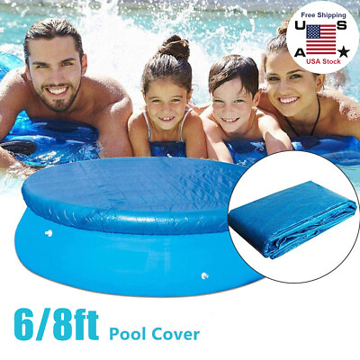 6FT 8FT Round Above Ground Winter Swimming Pool Cover Protector Blue USA STOCK