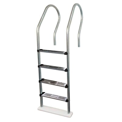 #ad Blue Wave Above Ground 4 Step In Pool Ladder 82quot;H Reverse Bend Stainless Steel