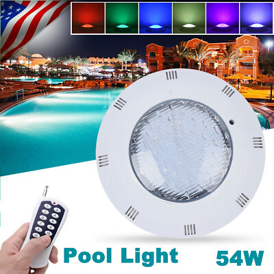 LED RGB Swimming Pool Lights Spa Underwater Light Waterproof IP68 Lamp 12V 54W