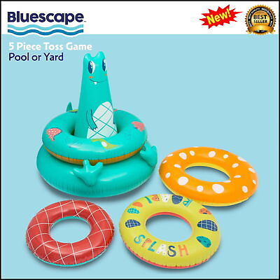 #ad 5 Piece Child Inflatable Ring Toss Multi color Unisex Pool Game Age 5 Up Outdoor