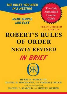#ad Robert#x27;s Rules of Order Newly Revised In Brief 2nd edition Roberts Rule GOOD