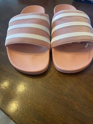 #ad Adidas Women#x27;s Adilette Aqua Slide Sandals 10 GZ3377 Pink White Stripe New