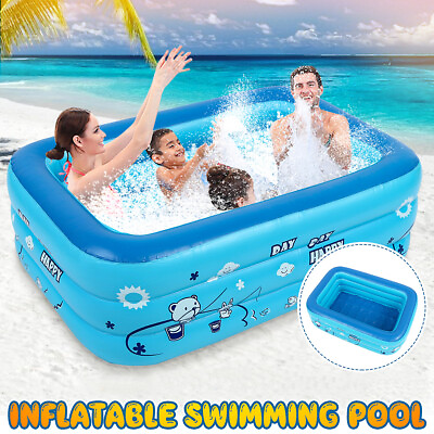 #ad 68quot;x53quot; Inflatable Swimming Pools Above Ground Large Pool Kids Family Outdoor