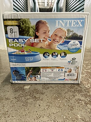 #ad #ad Intex 8ft x 24in Easy Set Round Inflatable Swimming Pool w Filter Pump IN HAND