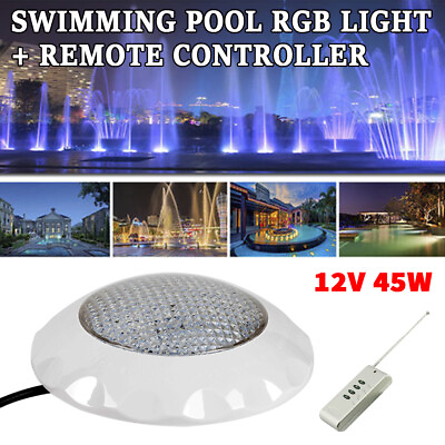 AC12V 45W RGB Swimming LED Pool Light Underwater IP68 Waterproof Lamp Spa Remote