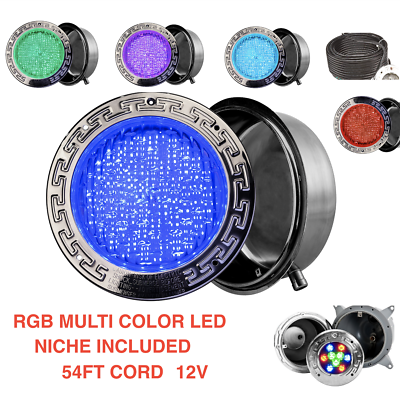 EPISTAR 50000hours BIG LED Swimming Pool Light 12V 100FT Cord MULTICOLOR RGB