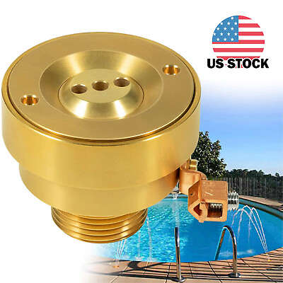 New Swimming Pool Spa Brass Deck Jet Fountain Nozzle 3 Hole with Grounding Lug