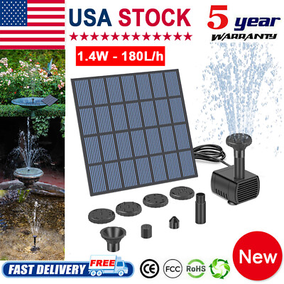 #ad #ad 180L H Solar Power Panel Kit Fountain Pool Pond Garden Submersible Water Pump