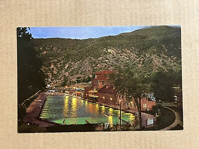 Postcard Glenwood Springs Colorado Hot Springs Pool Night Swimming Lights
