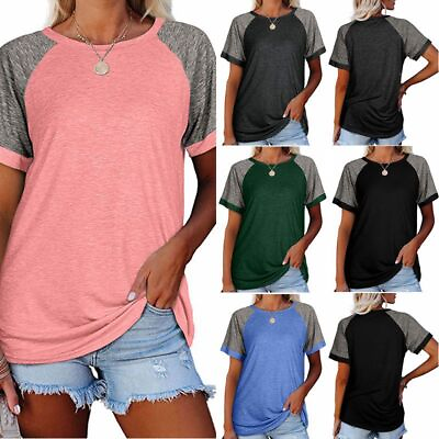 #ad Women Short Sleeve Crew Neck Casual Blouse T Shirt Loose Tunic Tops Tee Summer