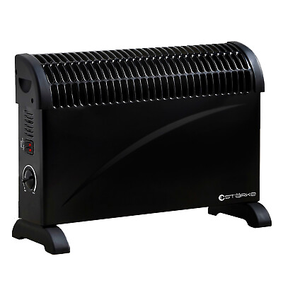 Starke Electric Heater Black 2000W 3 Heat Portable Convector Convection Panel