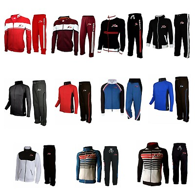 X 2 Men#x27;s Full Sports Fleece Tracksuit Sets All Season Zip Jacket Pants Joggers