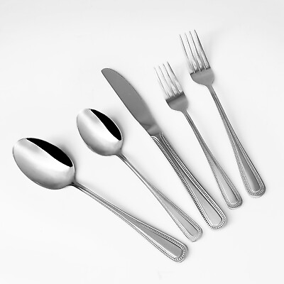 20 Piece Stainless Steel Silverware Set Service for 4 Knives Spoons Forks 20937
