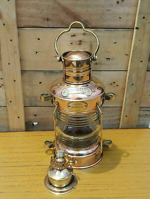 Brass amp; Copper Anchor Oil Lamp Nautical Maritime Ship Lantern Boat Lamp Light