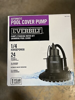 #ad NEW Everbilt Automatic Submersible Pool Cover Pump 1 4 Horsepower Model #HDPCP25