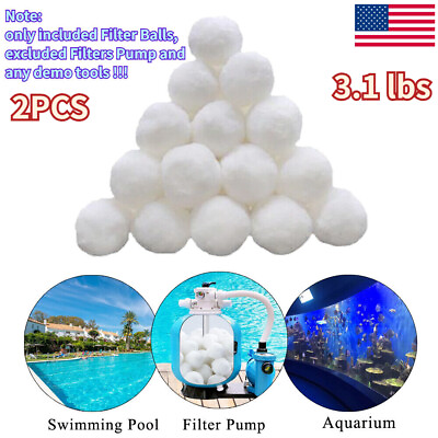 #ad 2X 3.1 lbs Eco Friendly Pool Swimming Pool Filter Balls Media Sand Filters Pump