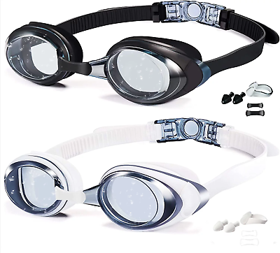 #ad Swim Goggles 2 Pack Anti Fog Waterproof Anti Uv Clear Vision Silicone Swimming G