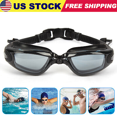 #ad Swimming Goggles Mirror Clear Anti UV Anti Fog Swim Glasses For Adult Men Women