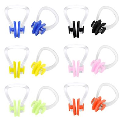12 Pcs Nose Clips Swimming for Adult Kids Nose Plug Reusable Waterproof Nose