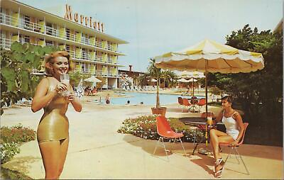 Postcard Marriott Key Bridge Motor Hotel Key Bridge Washington DC Swimming Pool