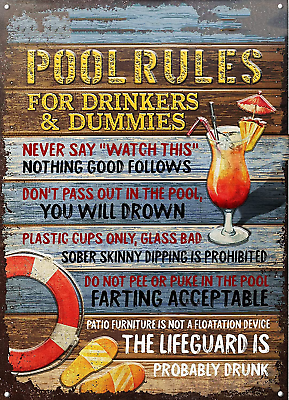Pool Metal Signs Swimming Pool Rules House Decoration Swimming Pool Rules Funny
