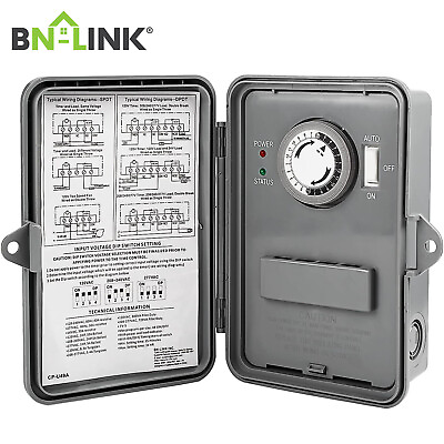 #ad BN LINK Pool Pump Timer Outdoor Timer Box Heavy Duty 24Hr Programmable For Pool