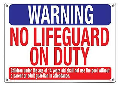 Poolmaster Sign for Residential or Commercial Swimming Pools Warning No