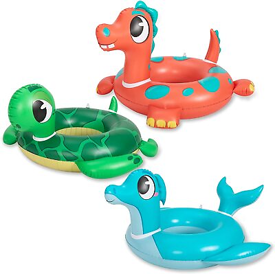 #ad #ad Syncfun 3 Pcs Inflatable Dinosaur amp; Sea Turtle amp; Dolphin Swimming Rings for Kids