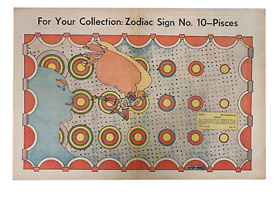 #ad #ad Rare Peter Max Pisces Zodiac Sign Poster Chicago tribune No. 10 FRAMED