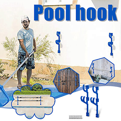 #ad Swimming Pool Accessories Drying Hooks Plastic Storage Hooks Tool Holders US ..