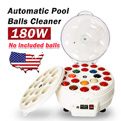 #ad 110V Automatic Pool Balls Cleaner Snooker Cleaner Polisher 16 22 Ball Free Brush