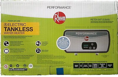 #ad New Rheem RETEX 04T Performance 3.5kw Indoor Electric Tankless Water Heater