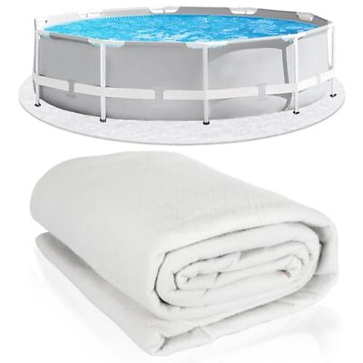 #ad Precut 21 Foot White Pool Liner Pad for 21#x27; Above Ground Swimming Round 21FT