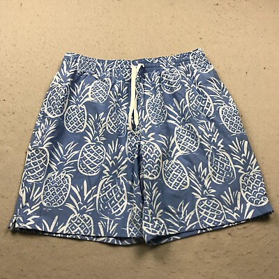 #ad #ad Chubbies Swim Trunks Mens Large Blue White Pineapple Floral Lined Shorts 7 Inch