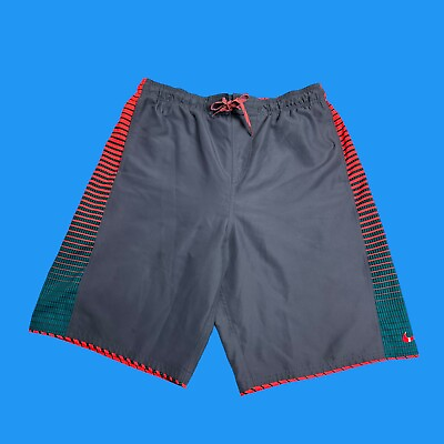 #ad Vintage Nike Mens Size Large Swim Trunks Beach Surf pocket Striped Board Shorts