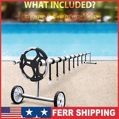 #ad 8pcs Pool Solar Cover Roller Straps Universal Pool Solar Reel Buckle Attachment