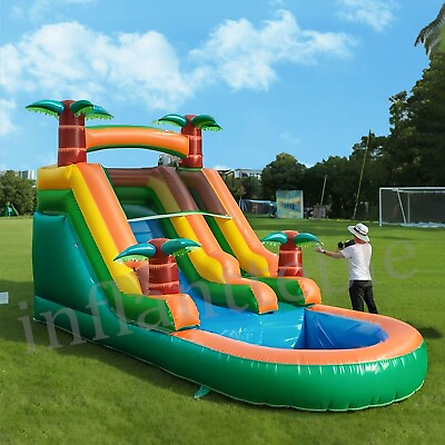 #ad Commercial 21FT Inflatable PVC Bounce House Water Slide Climb Combo Blower Pool