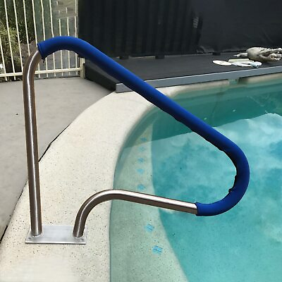 #ad Pool Rail for inground Pools 39x32 304SS Pool handrail with Nonslip Blue C...