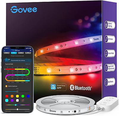Govee RGBIC LED Strip Lights Smart LED Lights for Bedroom Bluetooth APP Control