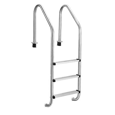 #ad #ad Stainless Steel 3 Step Swimming Pool Ladder In Ground W Anti Slip Step Outdoor