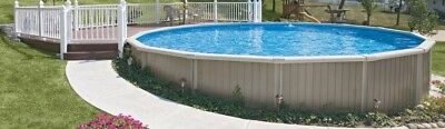 #ad Monument aluminum 24 foot round 52 wall semi inground above ground pool
