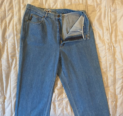 Vtg DKNY Jeans Womens 12 Light Wash High Waisted Tapered Ankle Crop Mom 90s