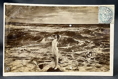 #ad Studio Photography NPG Young Woman Nude Beach Theme Glamour 1900s