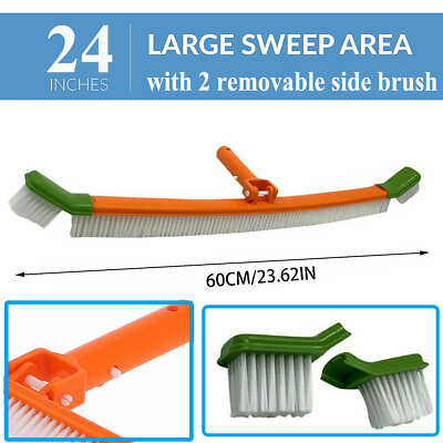 #ad #ad Durable 24 in Plastic Curved Swimming Pool Brush Spa Wall Floor Scrubber Cleaner